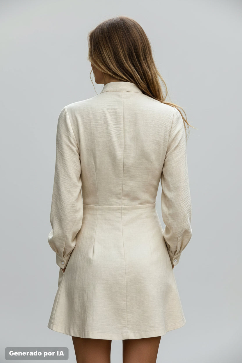 Victoria-Vestido corto de mujer de manga larga
