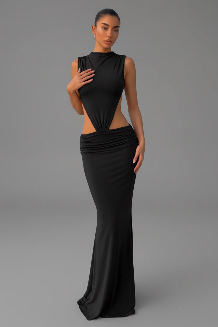 Elena- Vestido Largo sin Mangas con Espalda Descubierta
