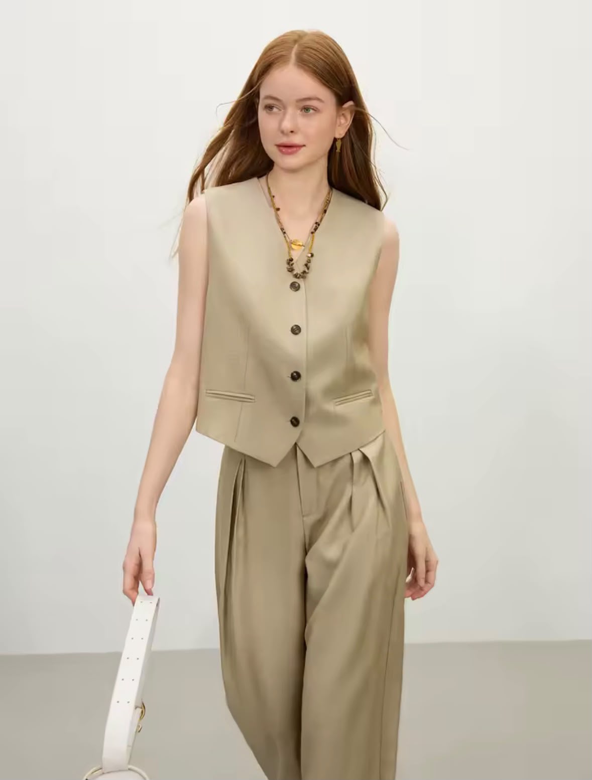 Amanda- Conjunto de chaleco y pantalones vintage