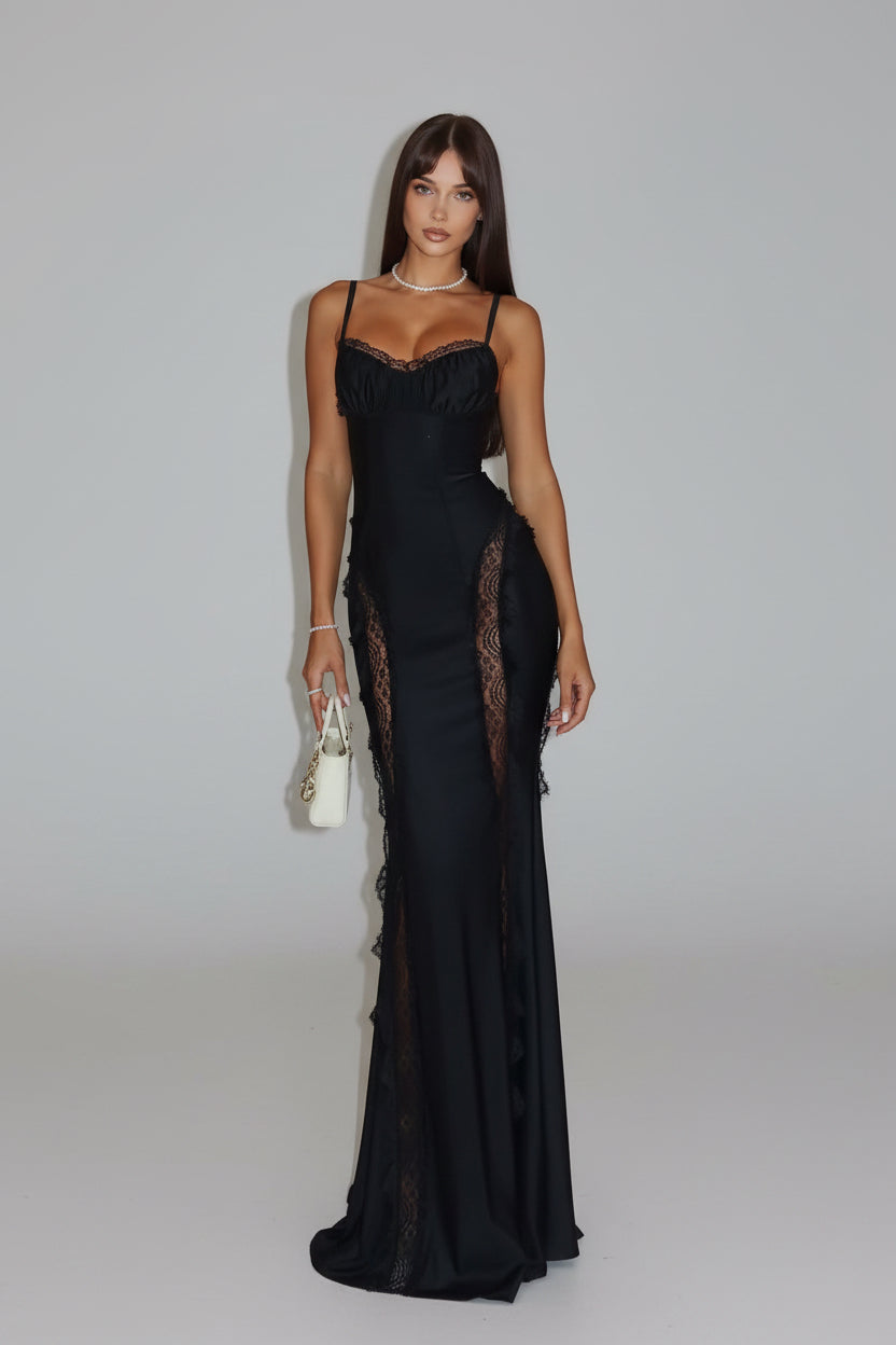 Rosana-Vestido largo con tirantes finos y espalda descubierta
