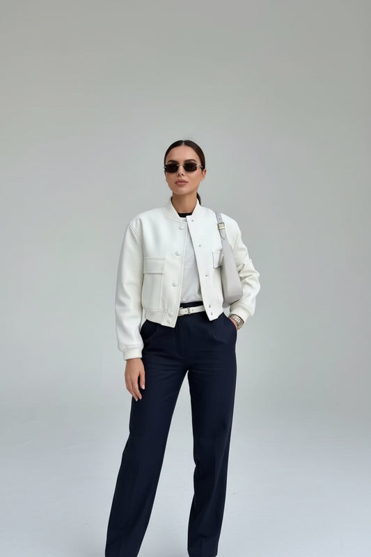 Natalia- Chaqueta Bomber con bolsillos para mujer