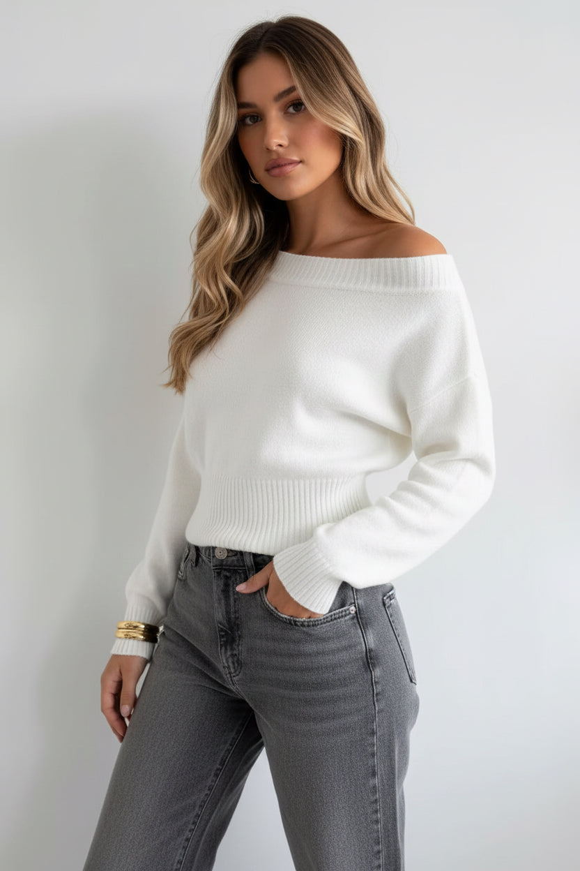 Clara- Suéter de punto casual de mujer