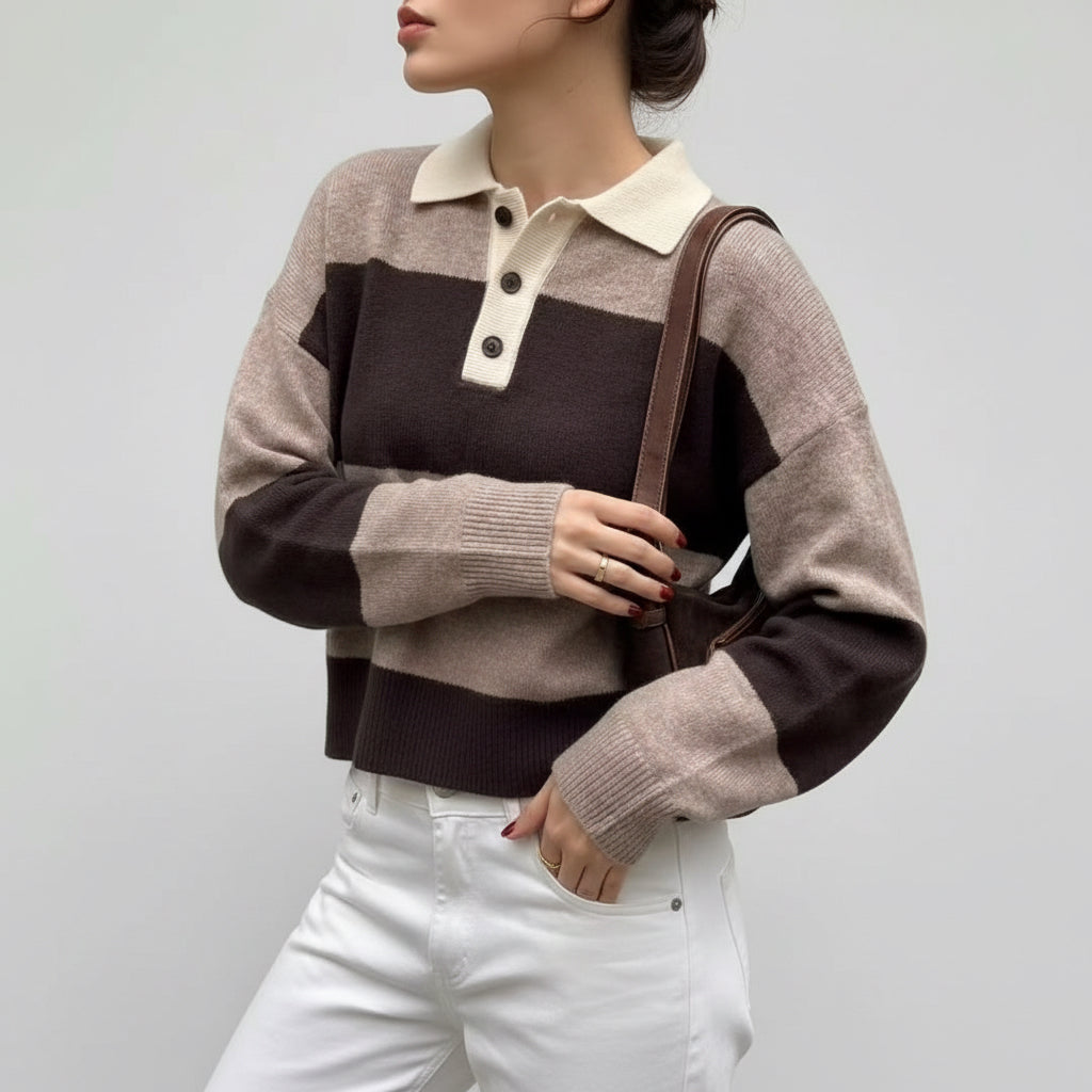 Marta-Suéter de punto holgado sexy casual para mujer