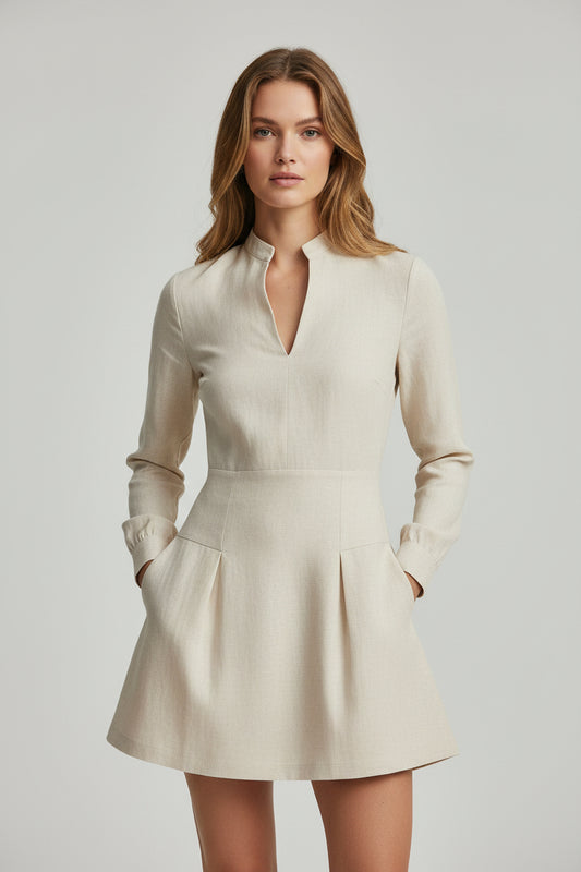 Victoria-Vestido corto de mujer de manga larga