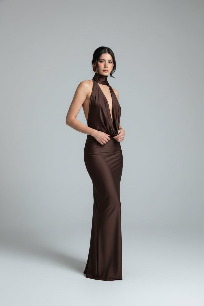 Sofia- Vestido largo con cuello
