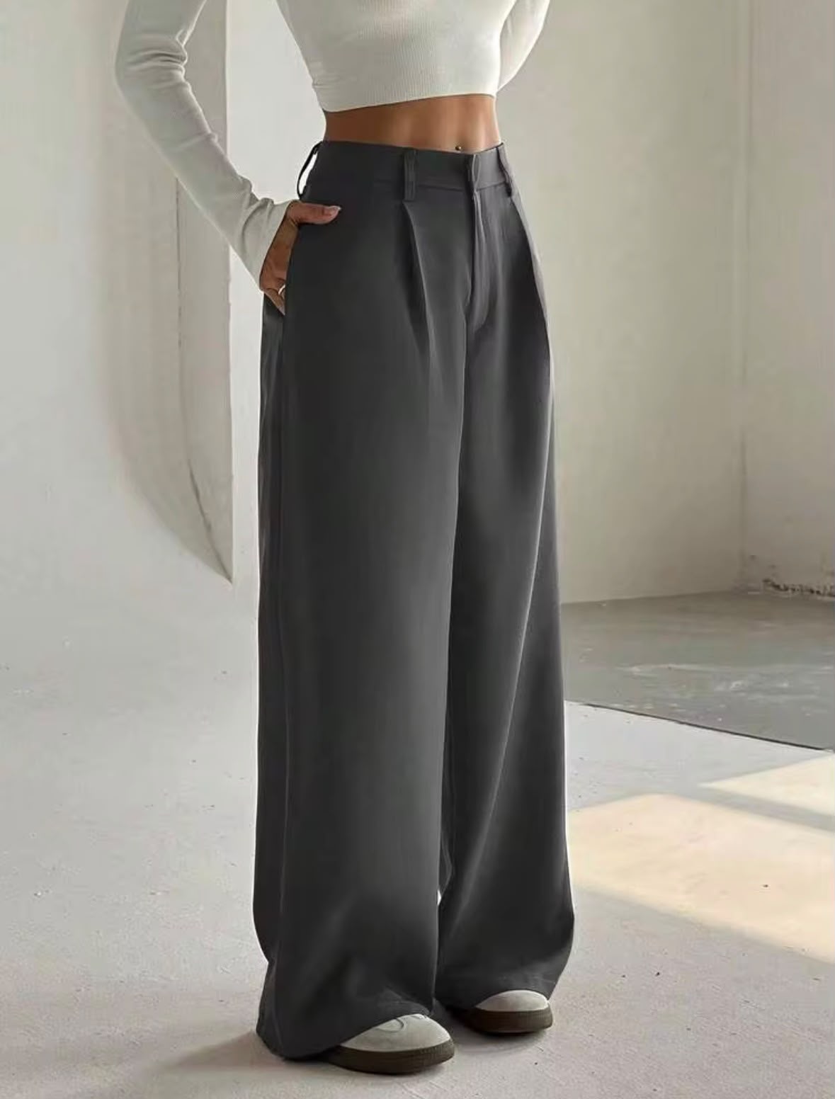 Nerea- Pantalones anchos casuales elegantes