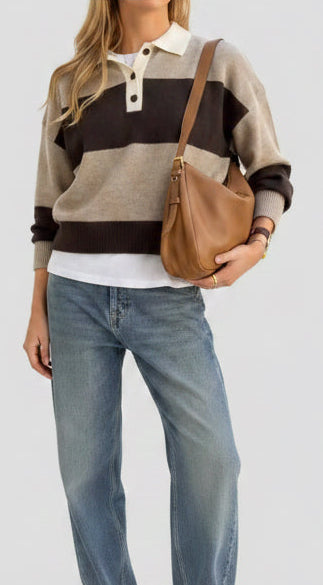 Marta-Suéter de punto holgado sexy casual para mujer
