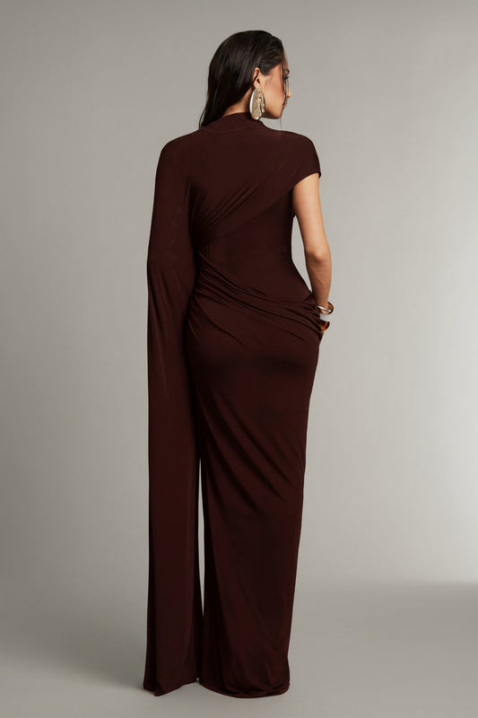 Angeles-Vestido casual de fiesta plisado de unicolor para mujer